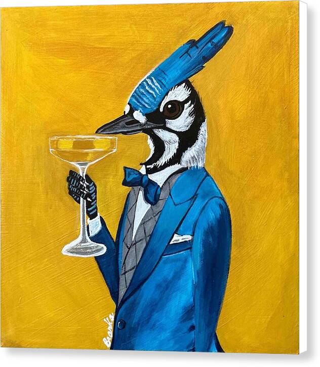 Bar Art Blue Jay - Canvas Print