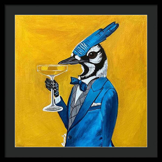 Bar Art Blue Jay - Framed Print