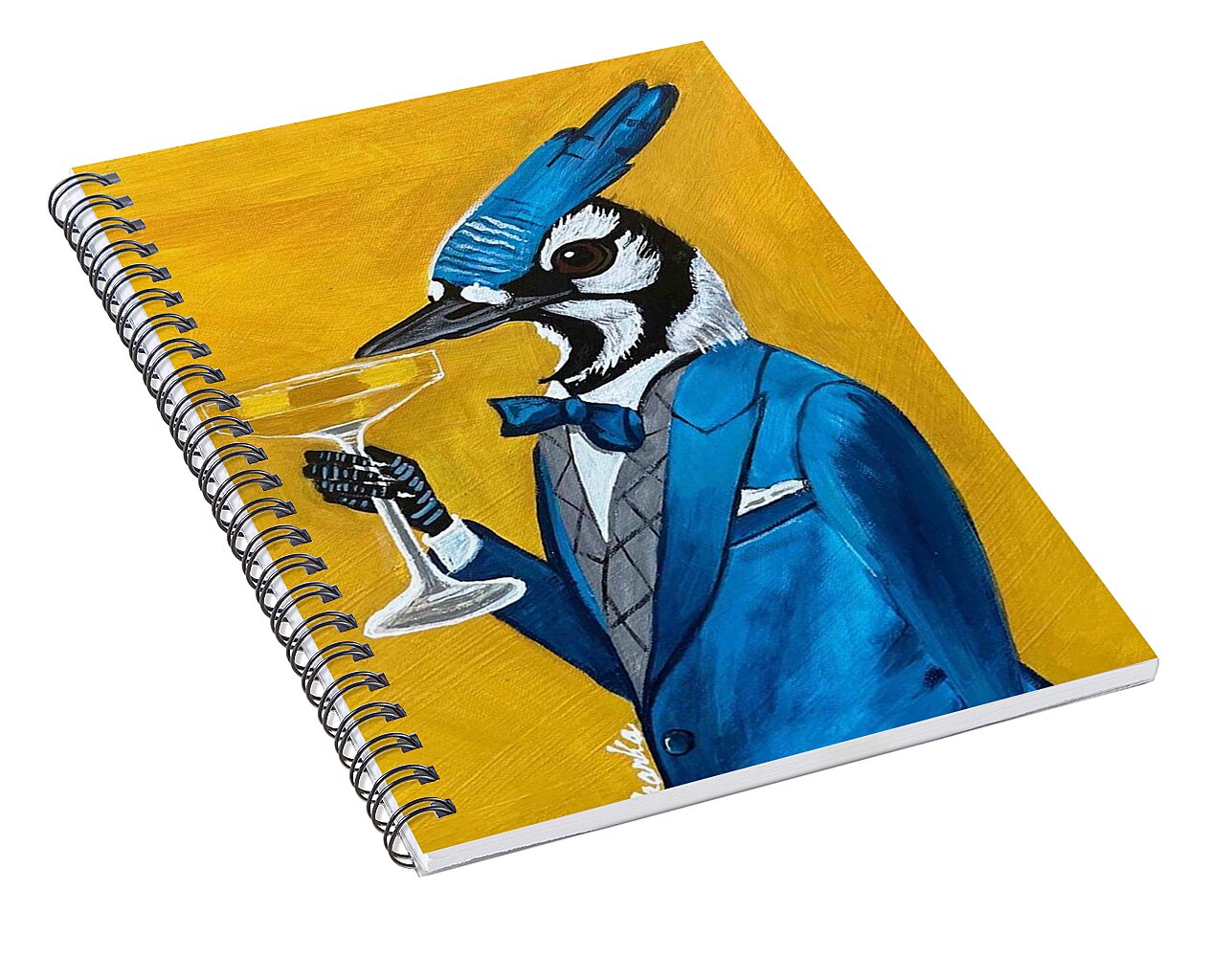 Bar Art Blue Jay - Spiral Notebook