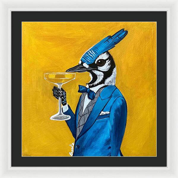 Bar Art Blue Jay - Framed Print