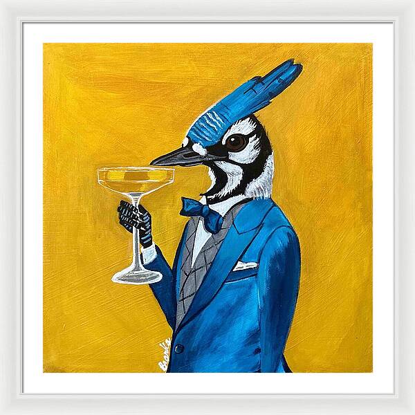 Bar Art Blue Jay - Framed Print