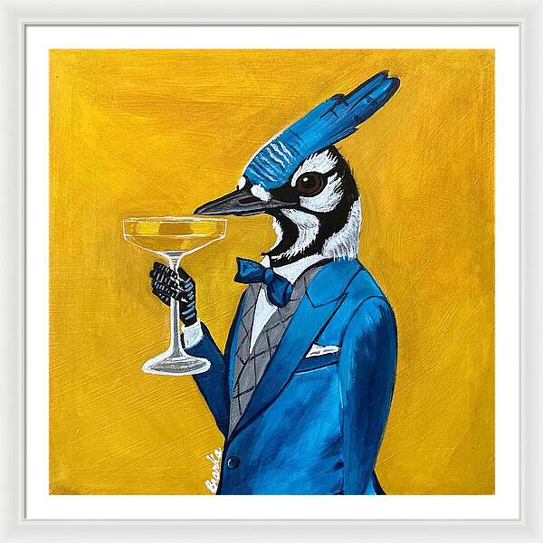 Bar Art Blue Jay - Framed Print