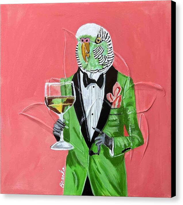 Bar Art Parakeet - Canvas Print