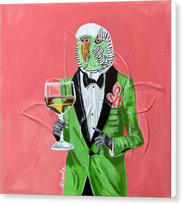 Bar Art Parakeet - Canvas Print