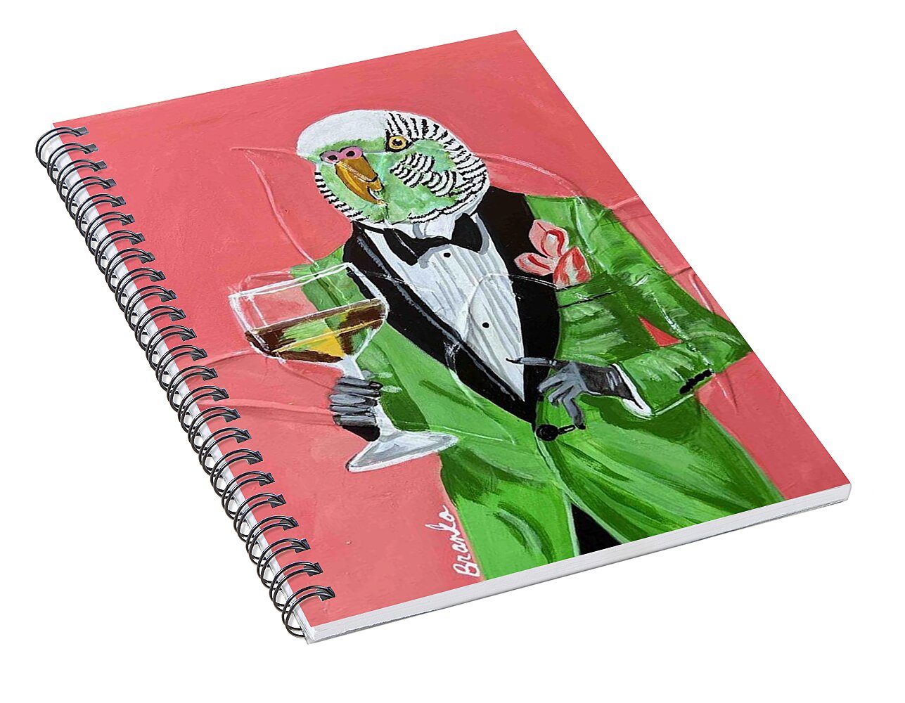 Bar Art Parakeet - Spiral Notebook