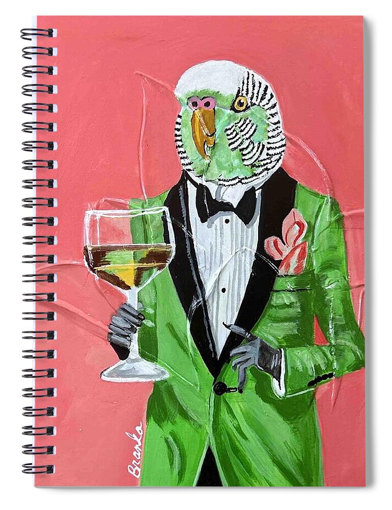 Bar Art Parakeet - Spiral Notebook