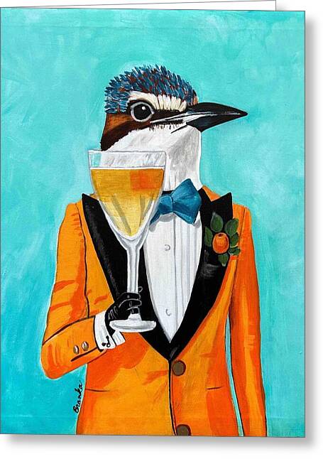 Bar Art Woodpecker - Greeting Card