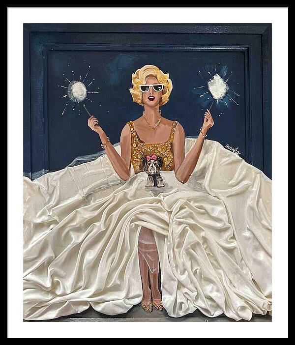 Brooke's Night of Sparklers - Framed Print