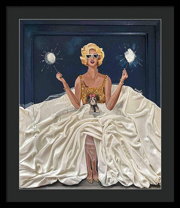 Brooke's Night of Sparklers - Framed Print