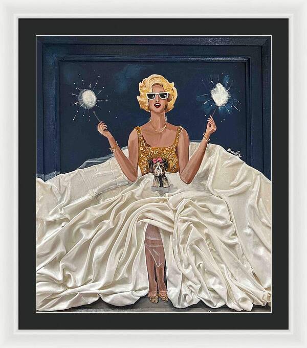 Brooke's Night of Sparklers - Framed Print