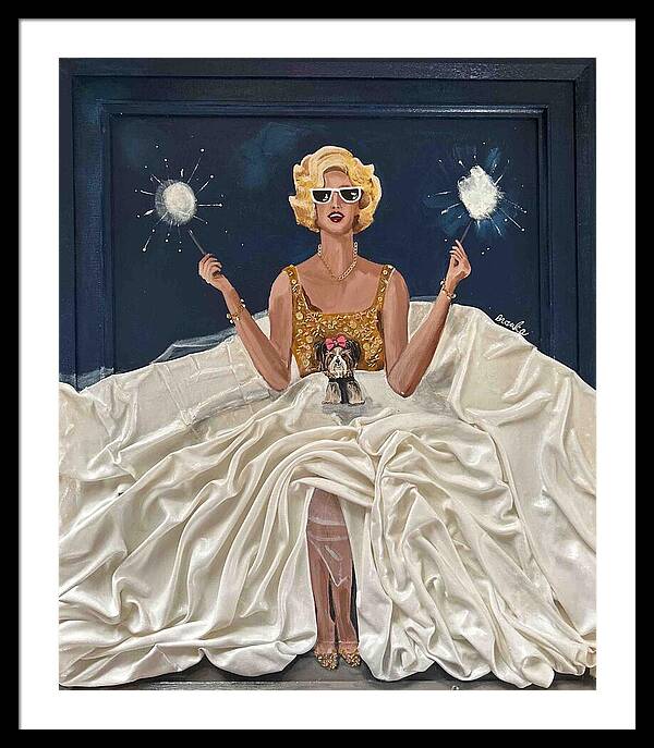 Brooke's Night of Sparklers - Framed Print