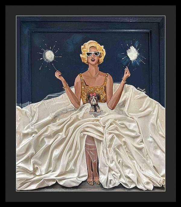 Brooke's Night of Sparklers - Framed Print