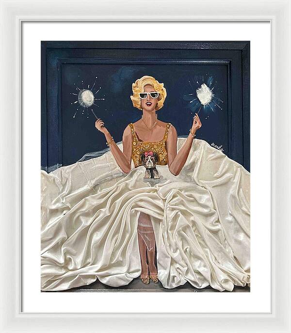 Brooke's Night of Sparklers - Framed Print