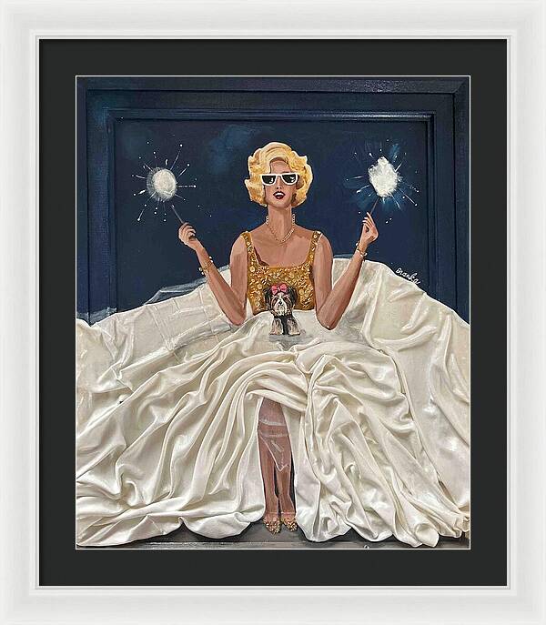 Brooke's Night of Sparklers - Framed Print