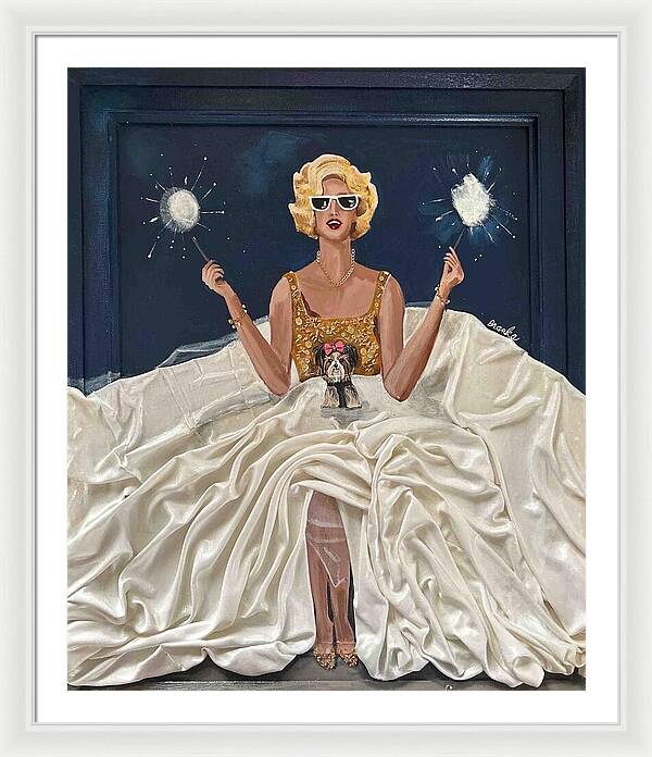 Brooke's Night of Sparklers - Framed Print