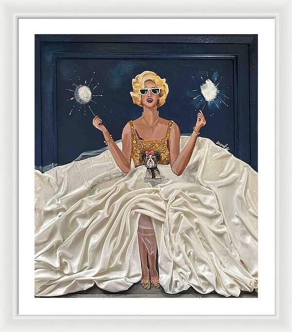 Brooke's Night of Sparklers - Framed Print