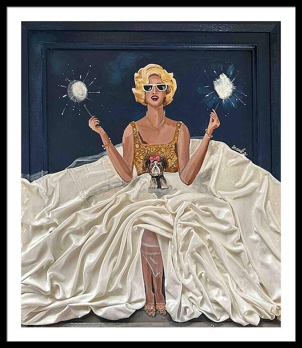 Brooke's Night of Sparklers - Framed Print