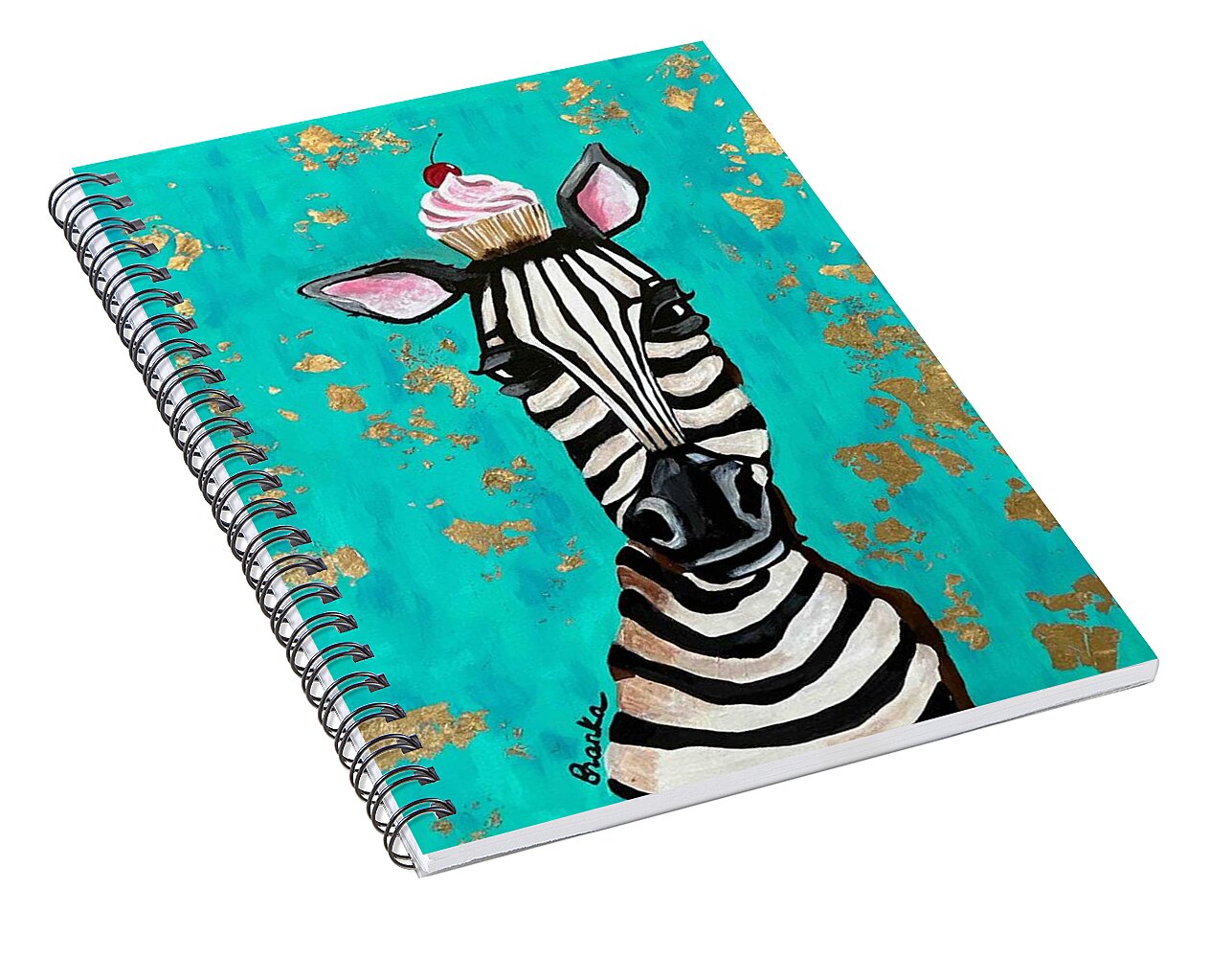 Cafe Art Cupcake Zebra - Spiral Notebook