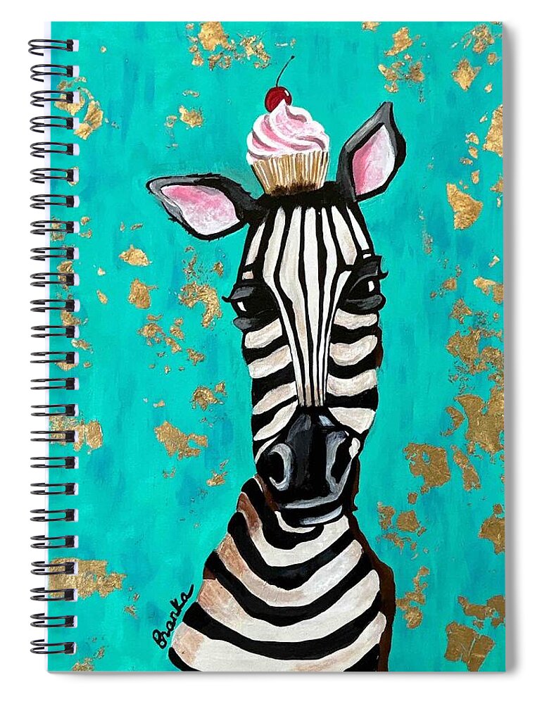 Cafe Art Cupcake Zebra - Spiral Notebook