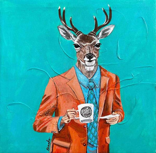 Coffee Shop Art Deer John - Art Print