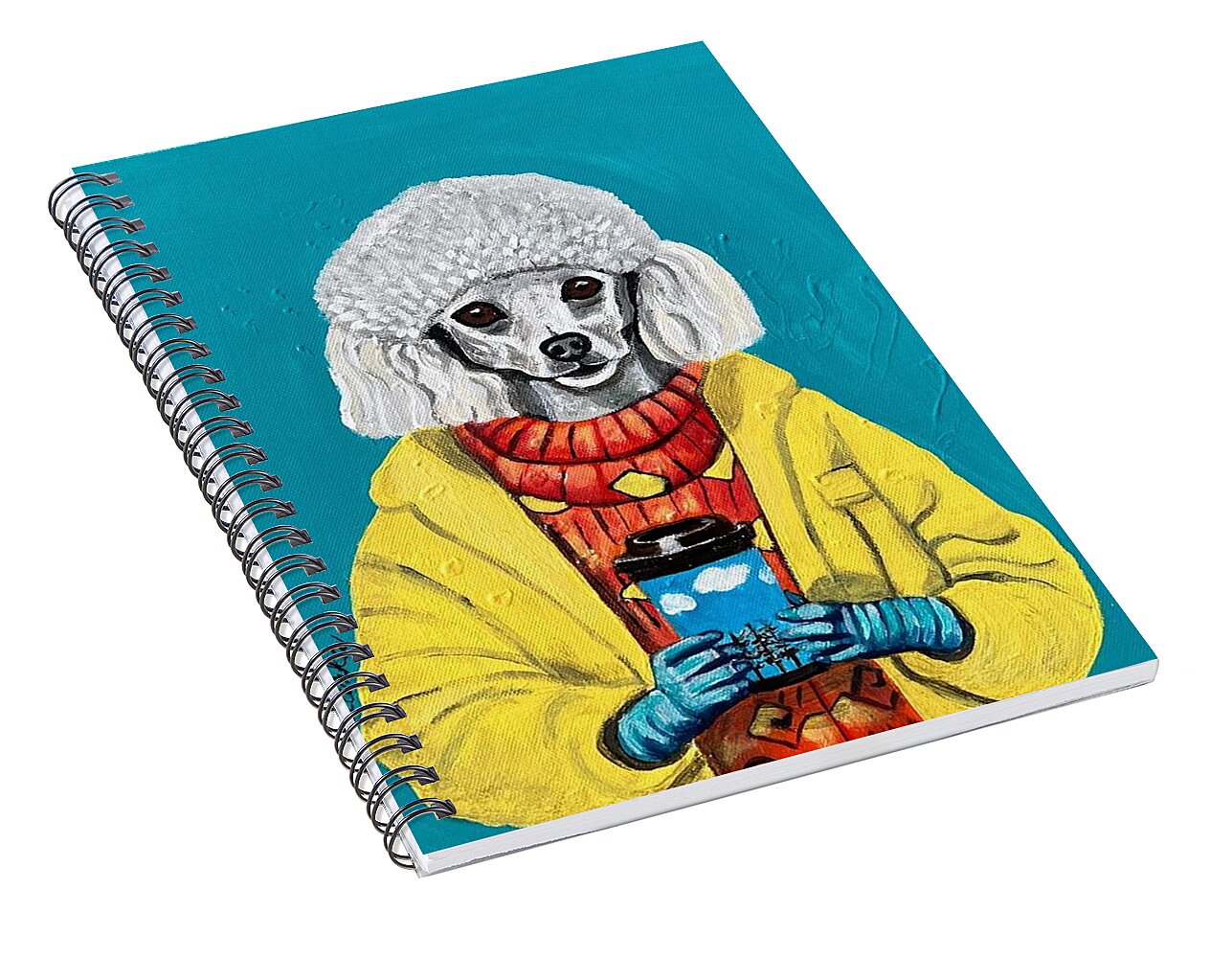 Coffee Shop Art French Poodle - Spiral Notebook