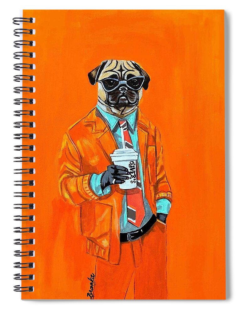 Coffee Shop Art Pug - Spiral Notebook