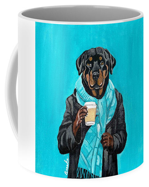 Coffee Shop Art Rottie - Mug