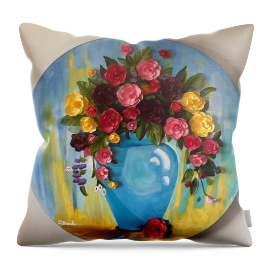 Dimensional Flowers - Throw Pillow