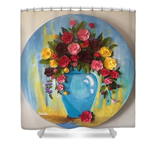 Dimensional Flowers - Shower Curtain