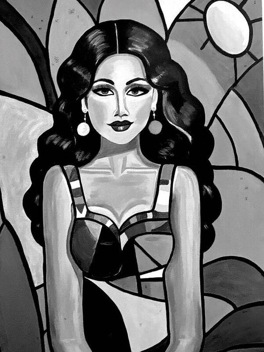 Natasha Black and White Print - Art Print