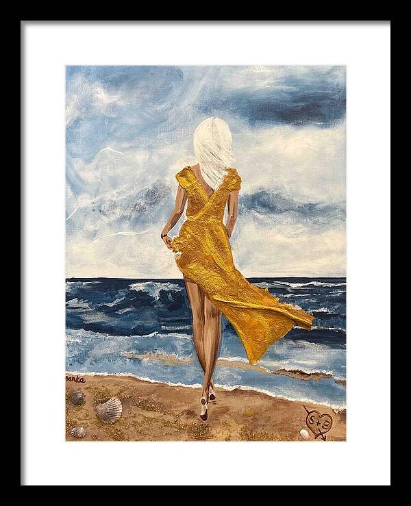 Sandy on the Beach - Framed Print