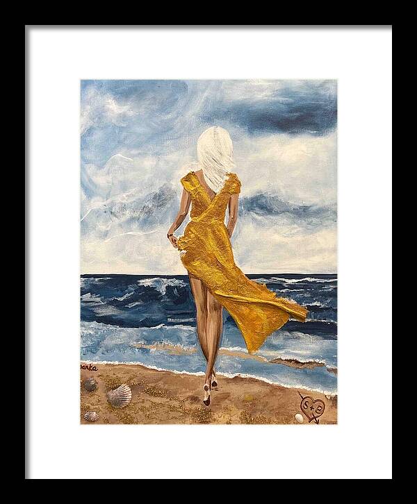 Sandy on the Beach - Framed Print