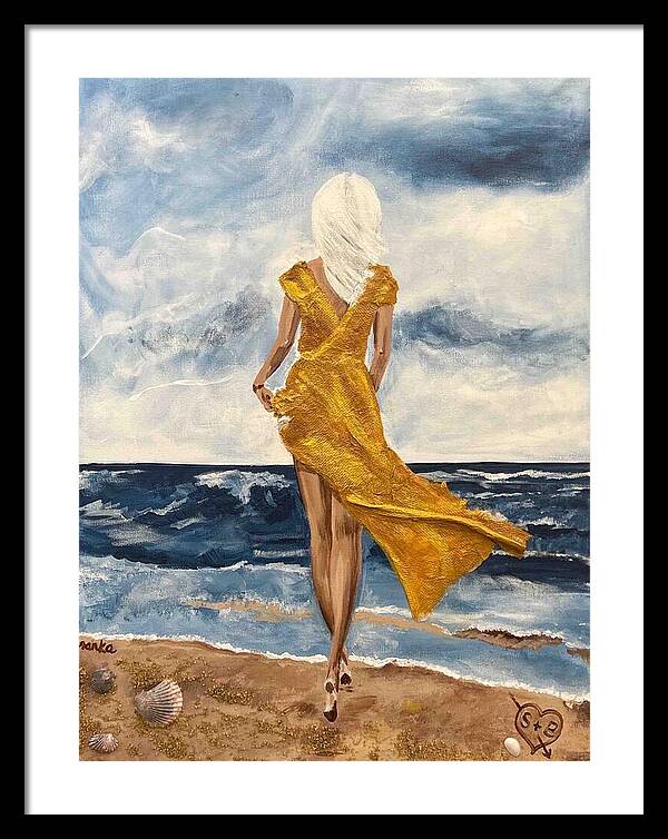 Sandy on the Beach - Framed Print