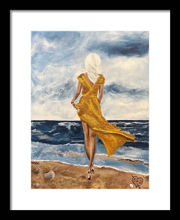 Sandy on the Beach - Framed Print