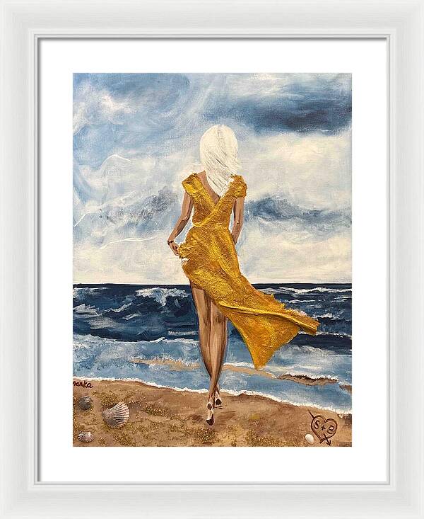 Sandy on the Beach - Framed Print