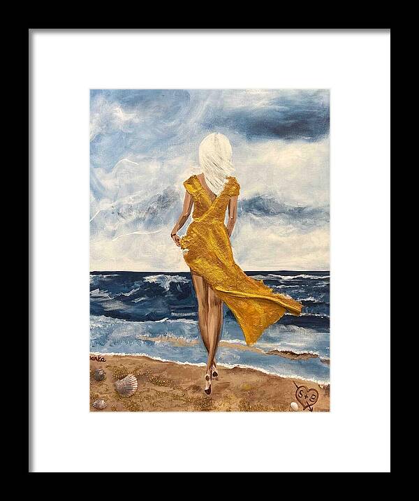 Sandy on the Beach - Framed Print