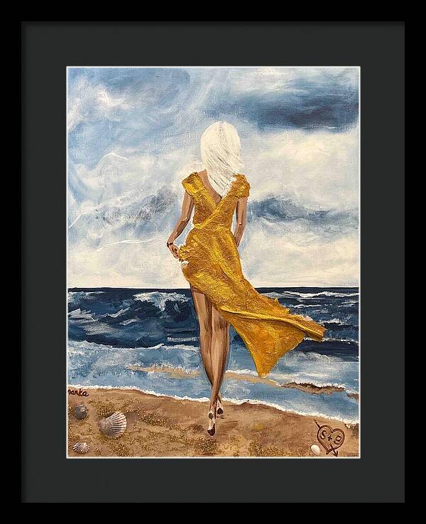 Sandy on the Beach - Framed Print