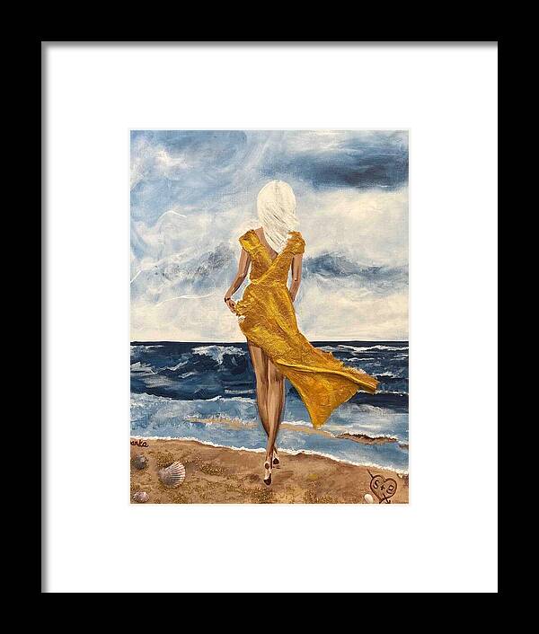 Sandy on the Beach - Framed Print