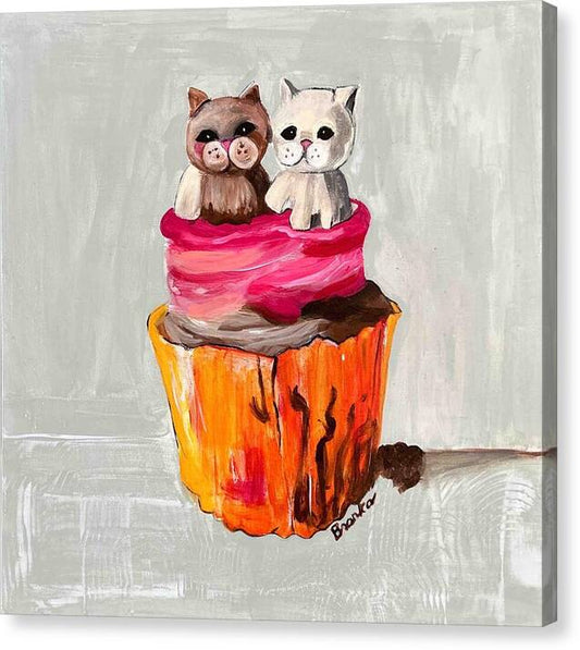 Sweet Cakes Kittens Cupcake - Canvas Print