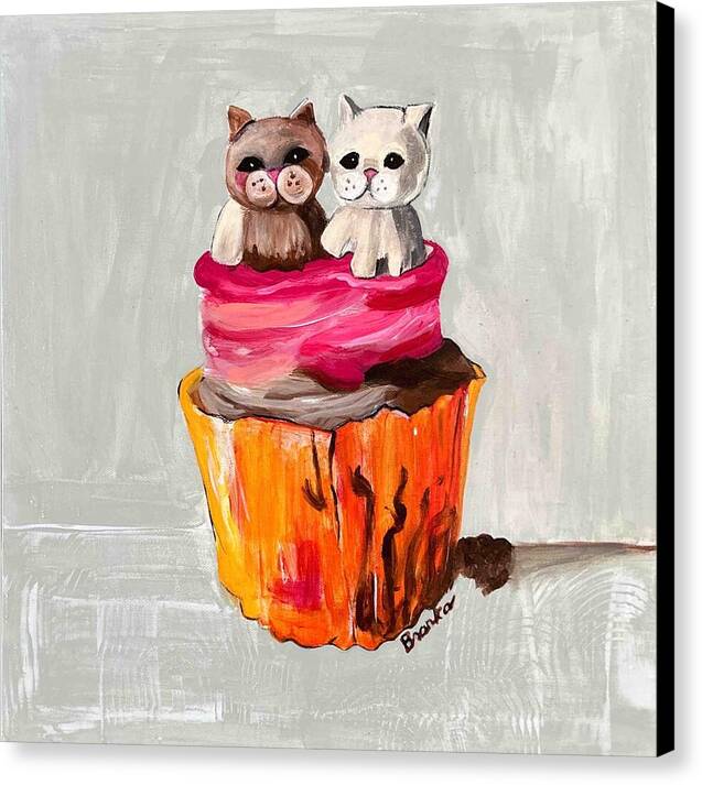 Sweet Cakes Kittens Cupcake - Canvas Print