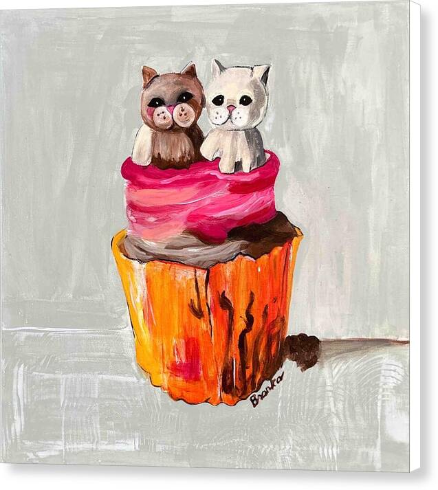 Sweet Cakes Kittens Cupcake - Canvas Print