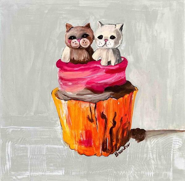 Sweet Cakes Kittens Cupcake - Art Print