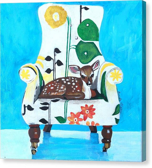 Baby dear on-a chair - Canvas Print