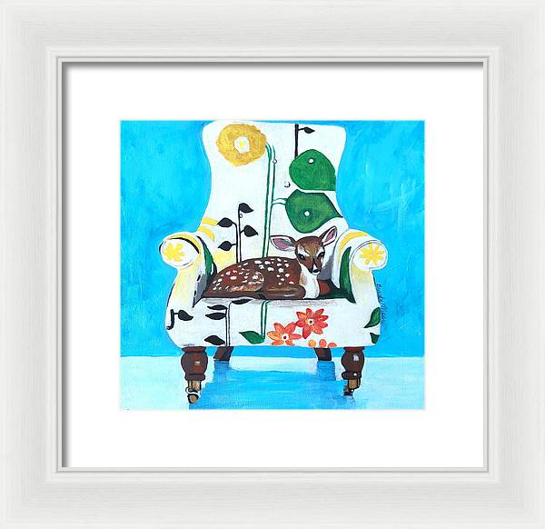 Baby dear on-a chair - Framed Print