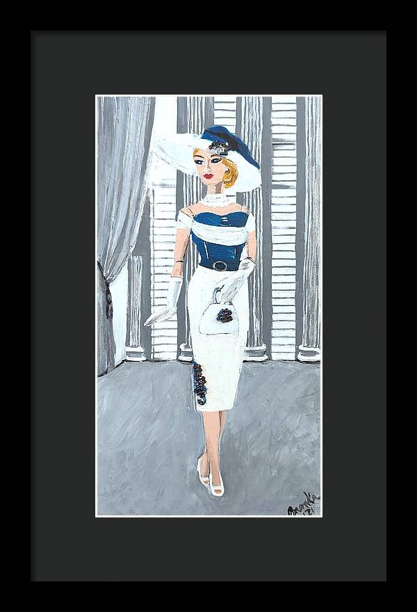 Barbie in White and Blue - Framed Print