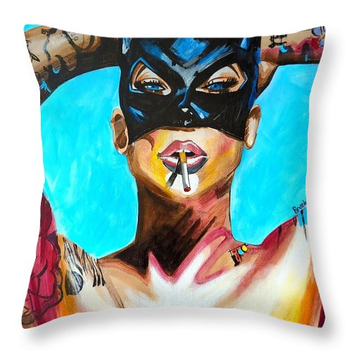 Bat Girl - Throw Pillow