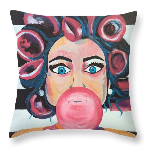 Bubblegum Barb - Throw Pillow