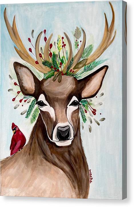 Christmas Buck/Cardinal - Canvas Print