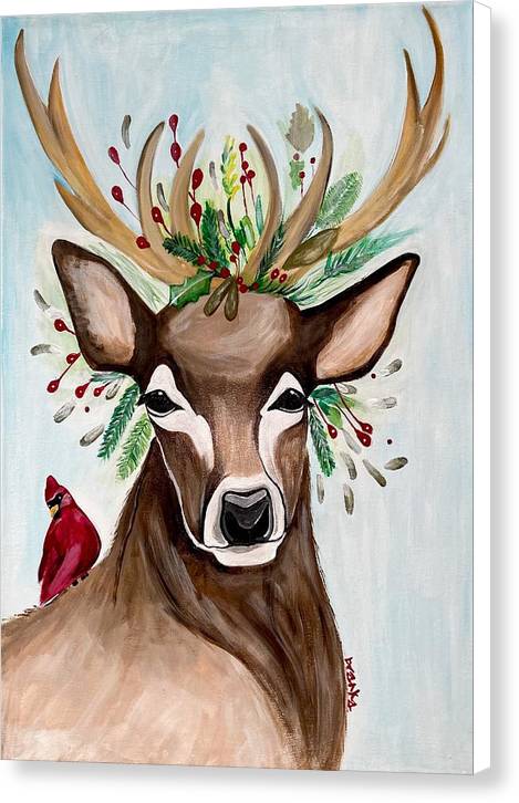 Christmas Buck/Cardinal - Canvas Print