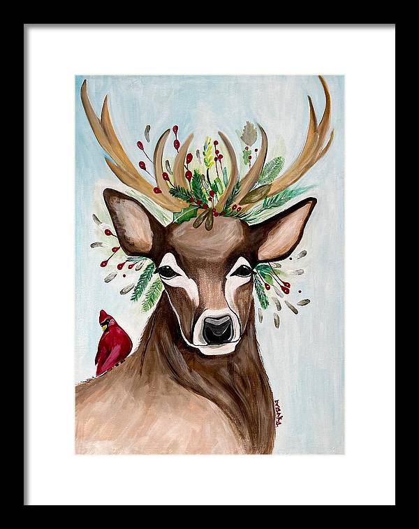 Christmas Buck/Cardinal - Framed Print